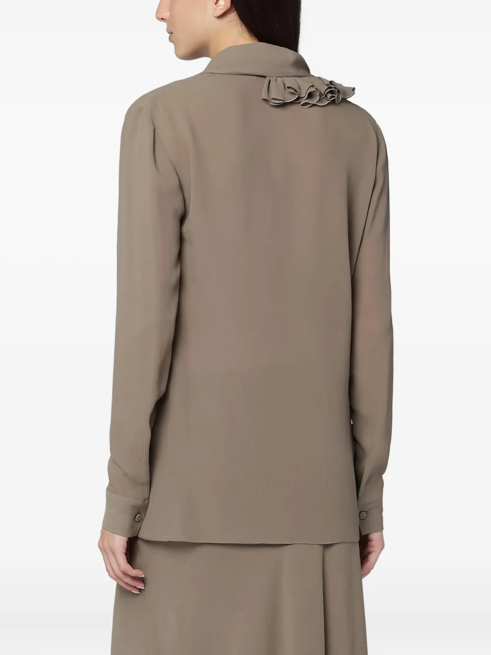 Alberta Ferretti Shirt met ruches Bruin