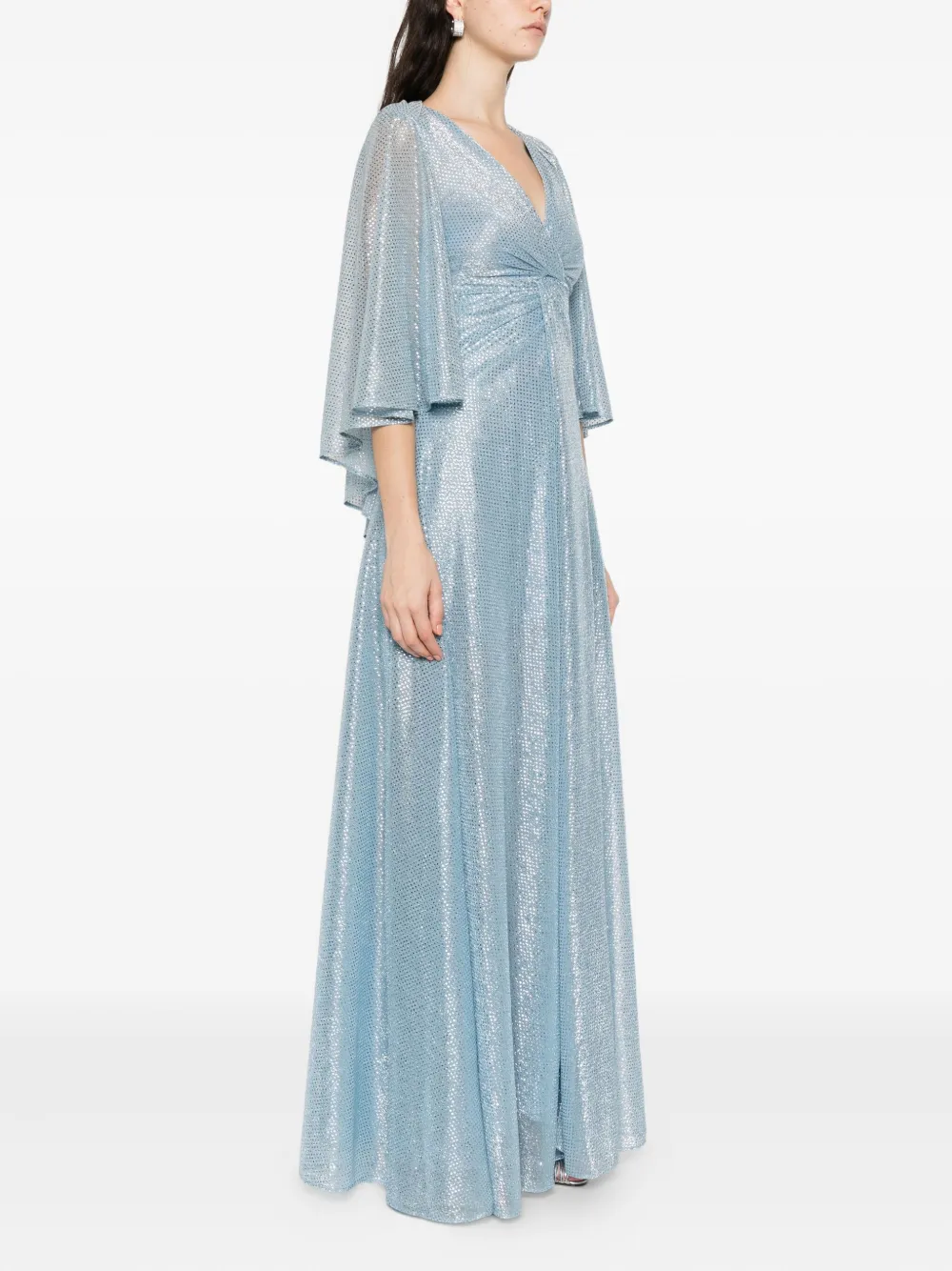 Talbot Runhof Gedraaide gelaagde jurk Blauw