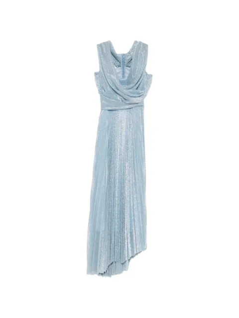 Talbot Runhof draped pleated midi dress