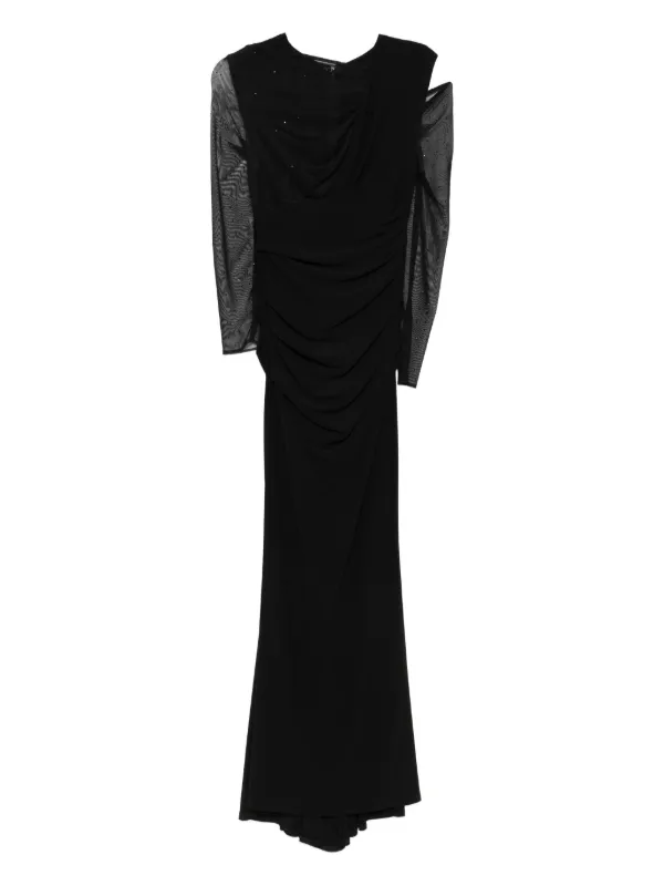 black ruched mesh dress Ruched Mesh Dress Black / 6 main image 0