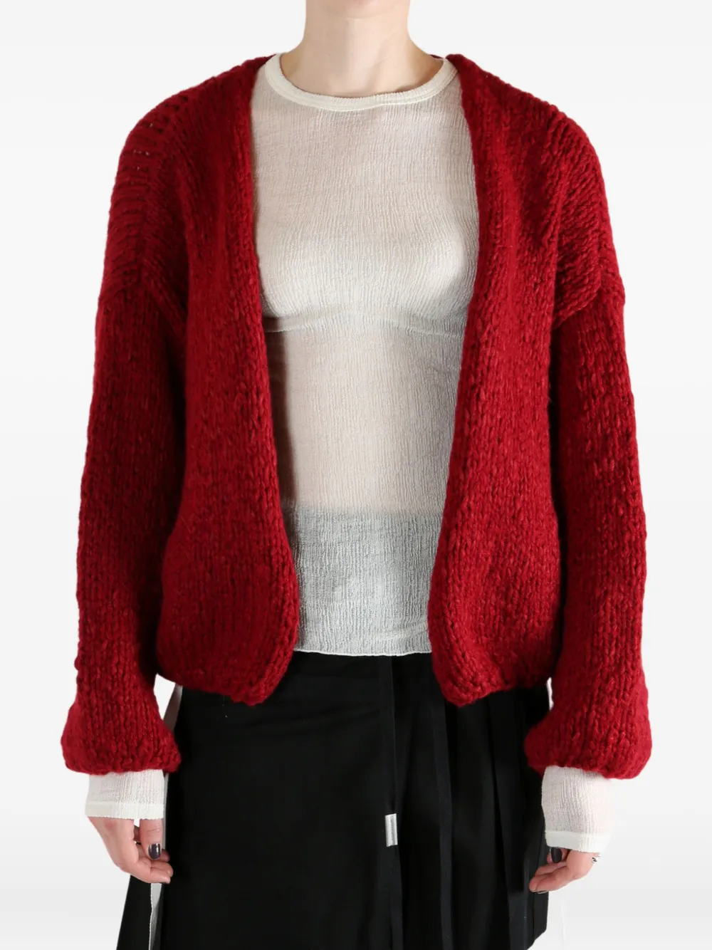 Casey Casey Wool-blend Cardigan In Red