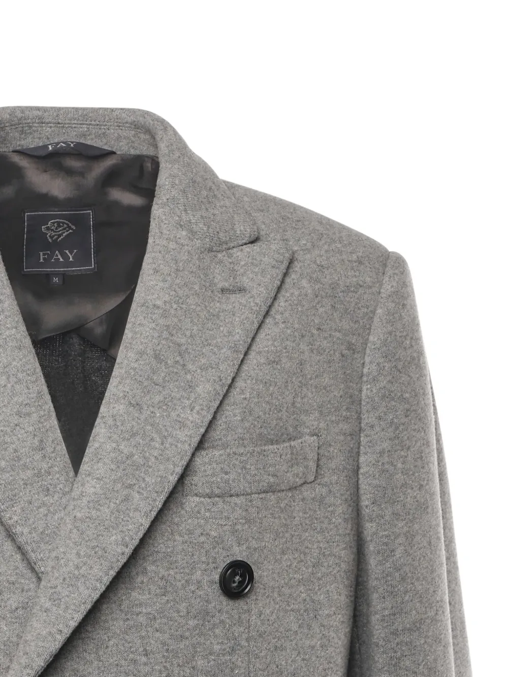 Fay Double-breasted Wool Jersey Coat In Gray