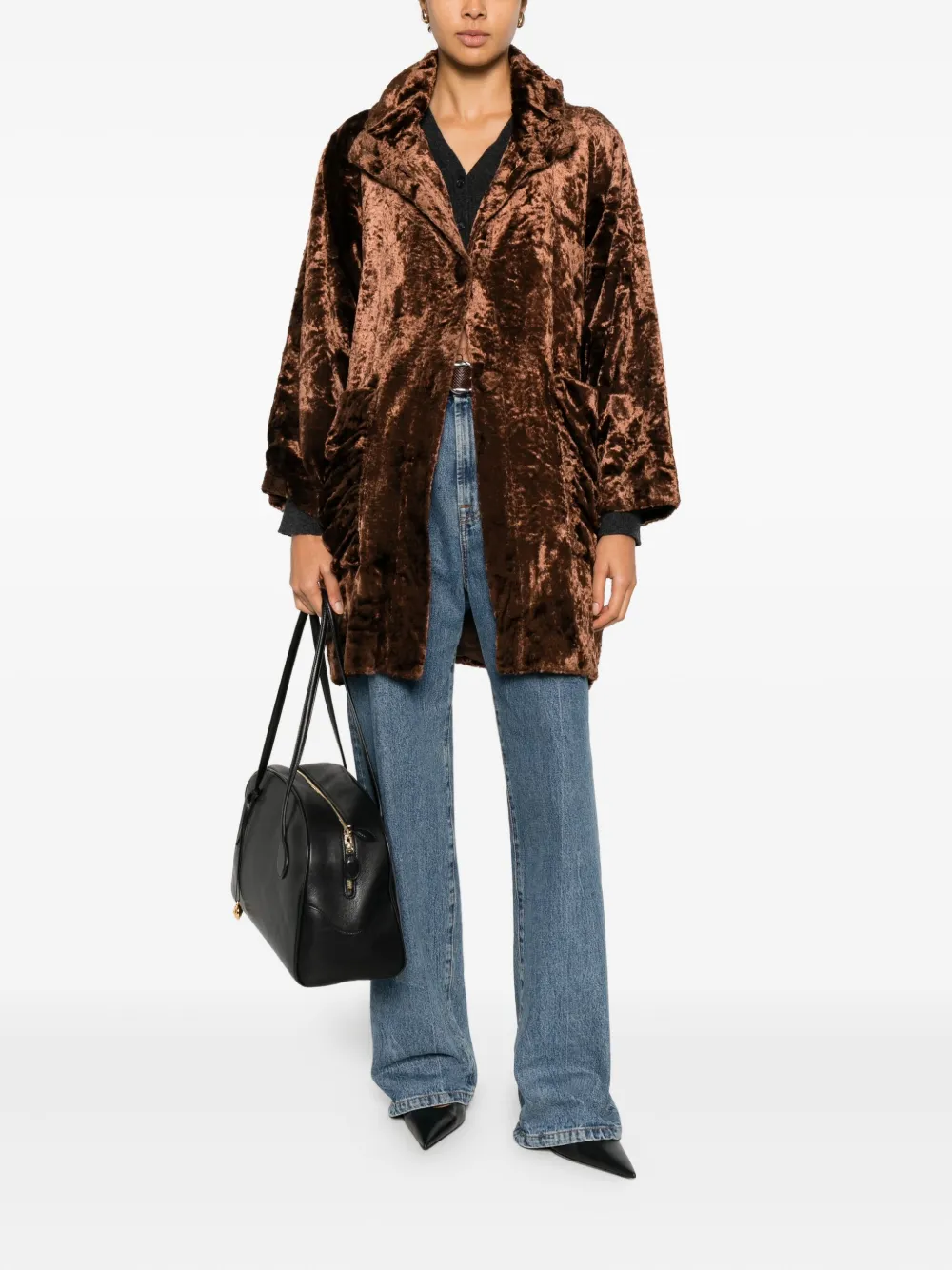 A.N.G.E.L.O. Vintage Cult 1980s jas met zakken met knopen - Bruin