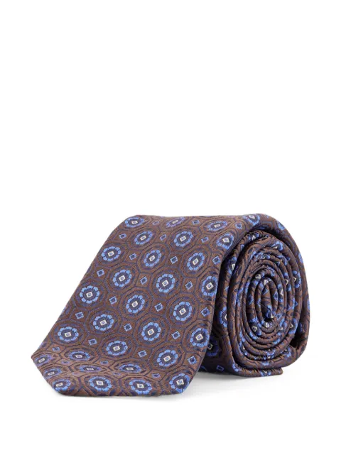 Kiton geometric-jacquard tie