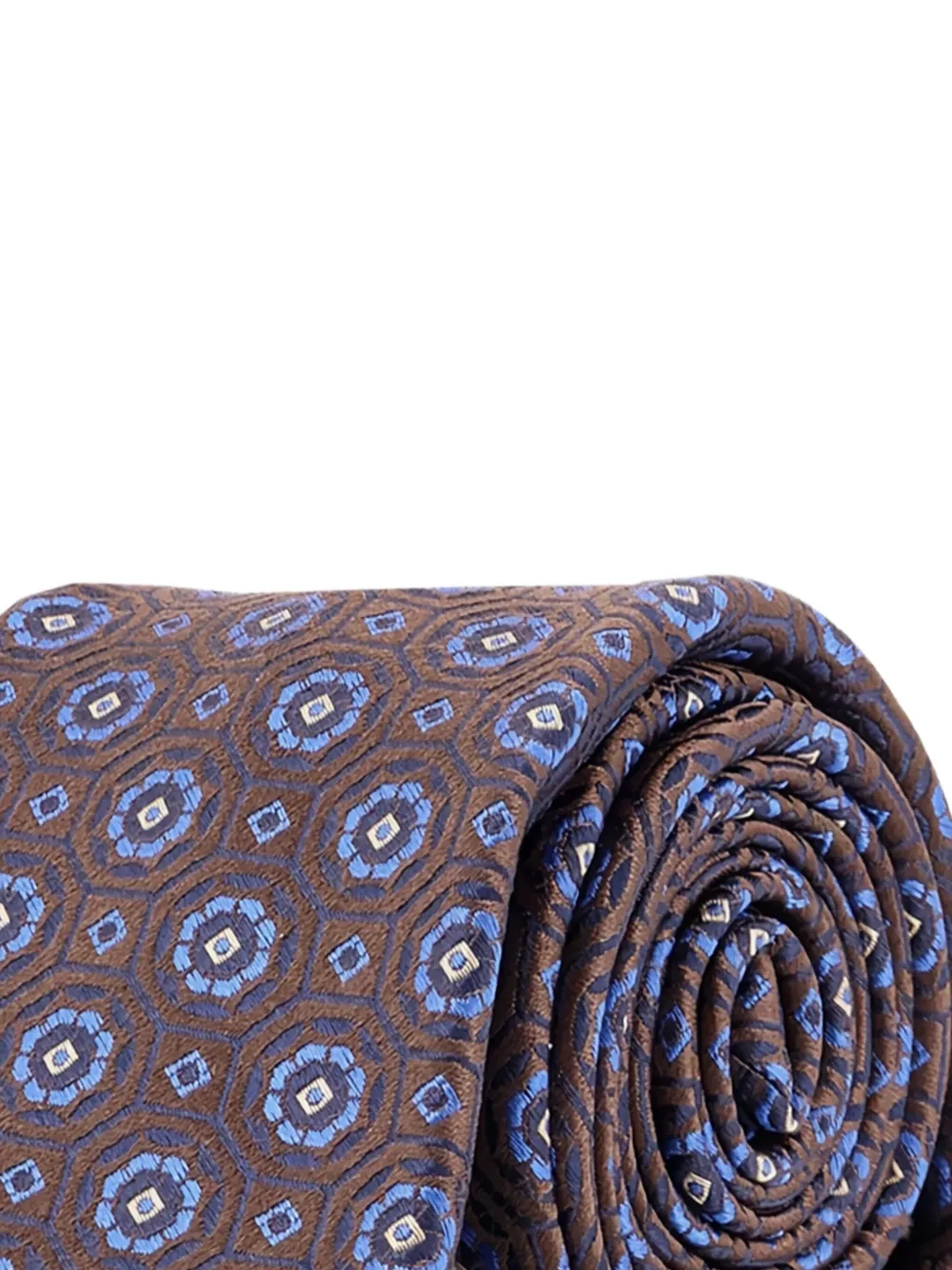 Kiton Geometric-jacquard Tie In Brown