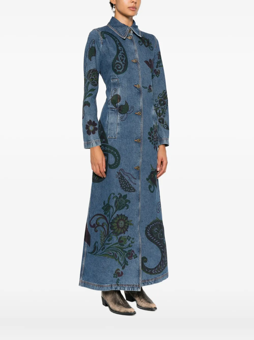 Etro Women Floral Paisley Coat In Blue