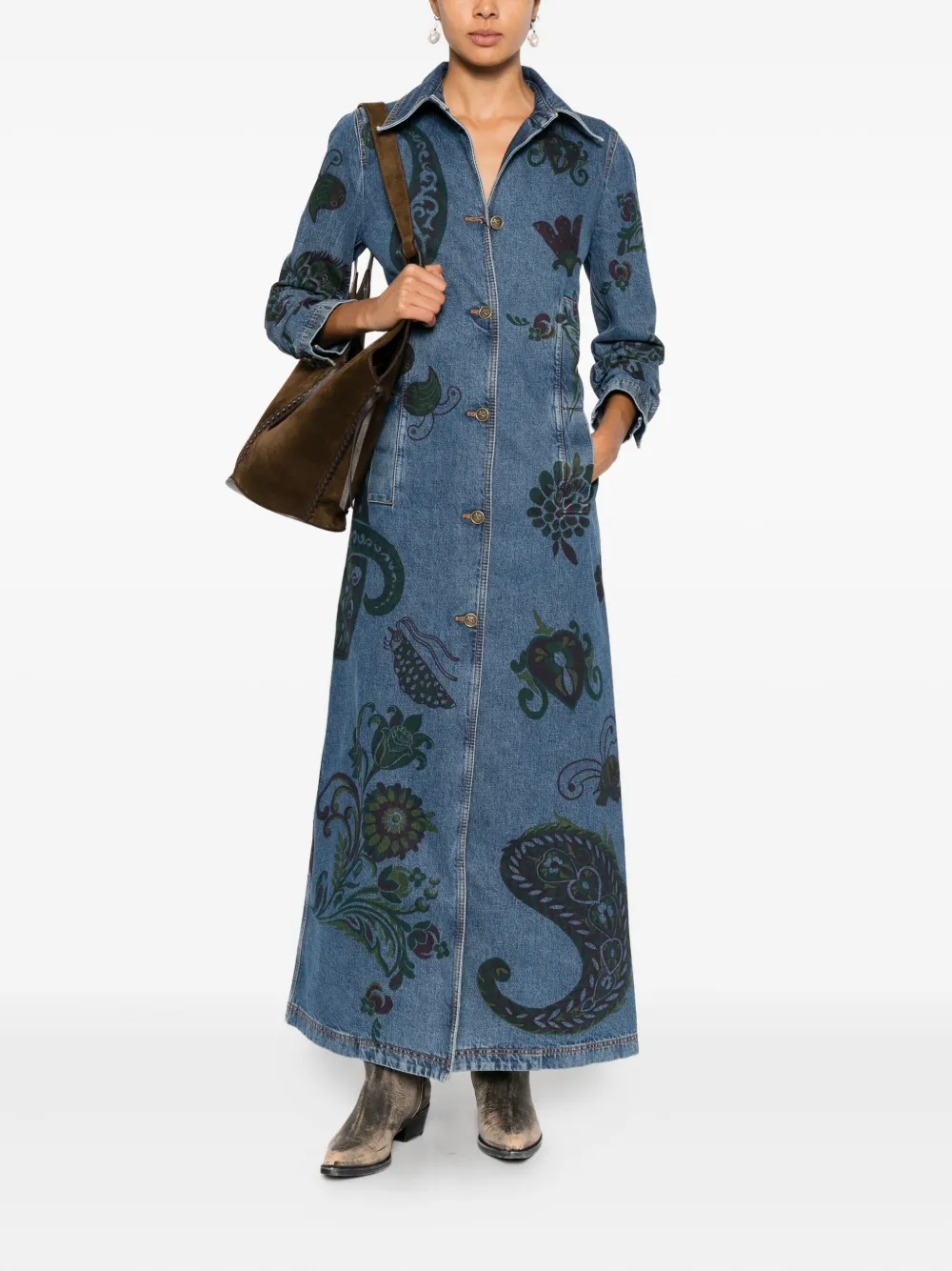 Etro Women Floral Paisley Coat In Blue