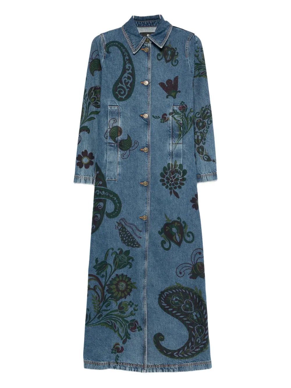 Etro Women Floral Paisley Coat In Blue