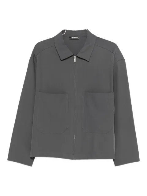 IMPERIAL patch-pocket zip-up shirt