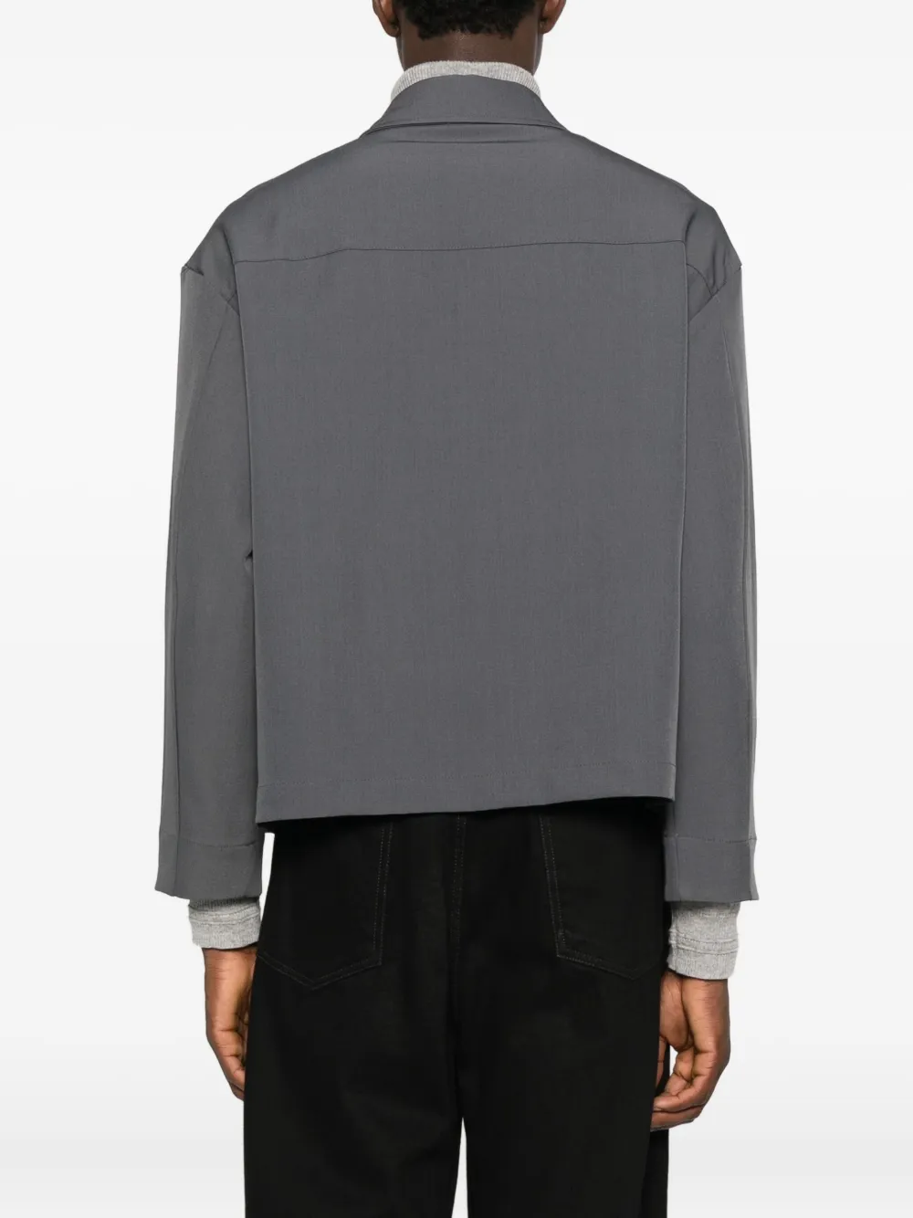 Imperial Patch-pocket Zip-up Shirt In Gray