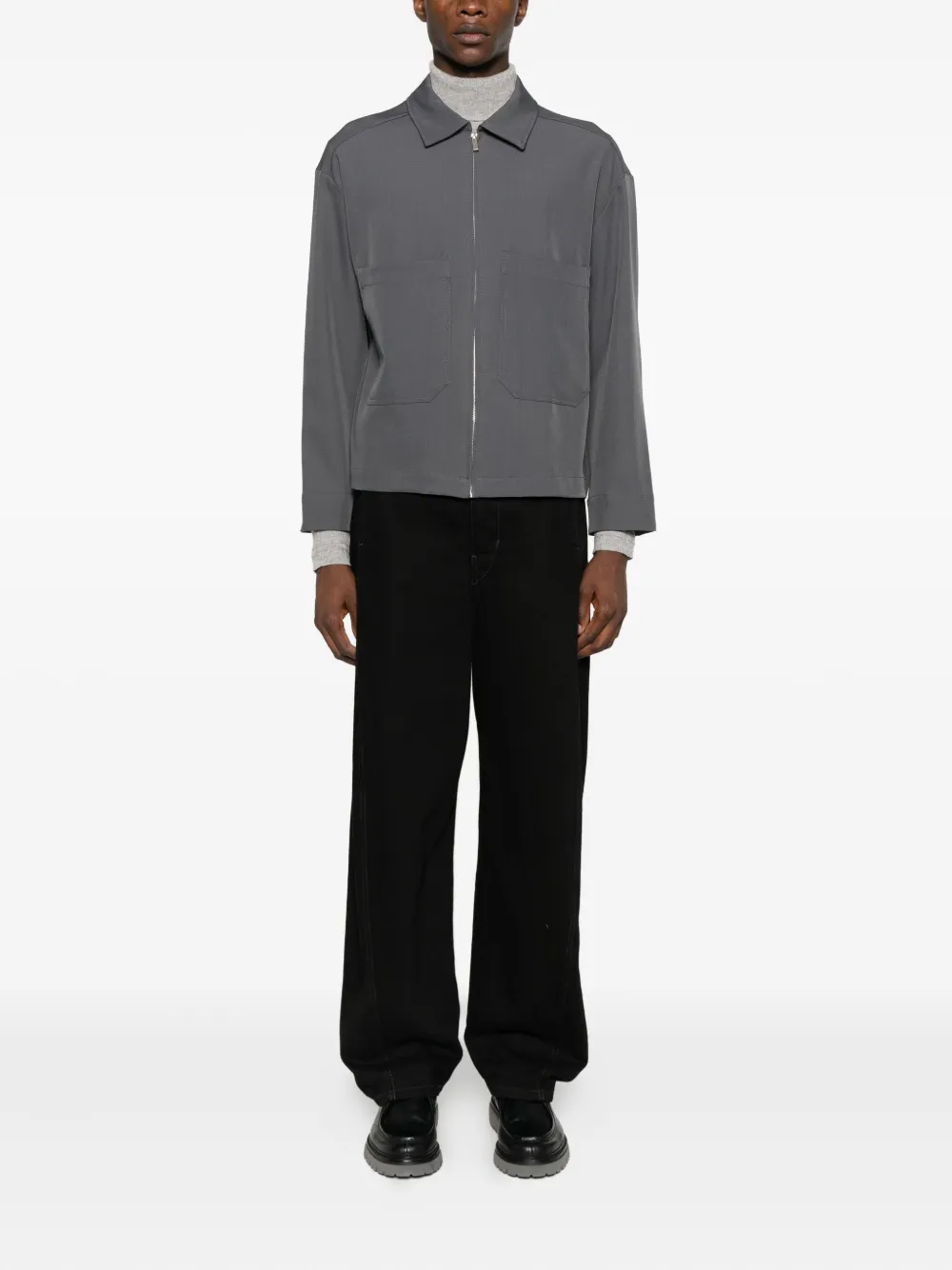 IMPERIAL patch-pocket zip-up shirt | Image 2