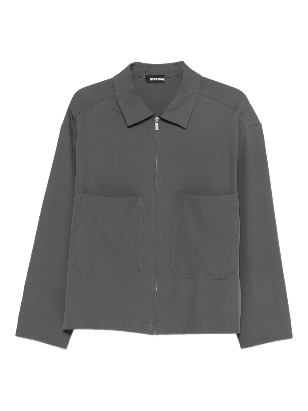 IMPERIAL patch-pocket zip-up shirt | Grey | Image 1