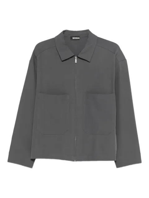 IMPERIAL patch-pocket zip-up shirt
