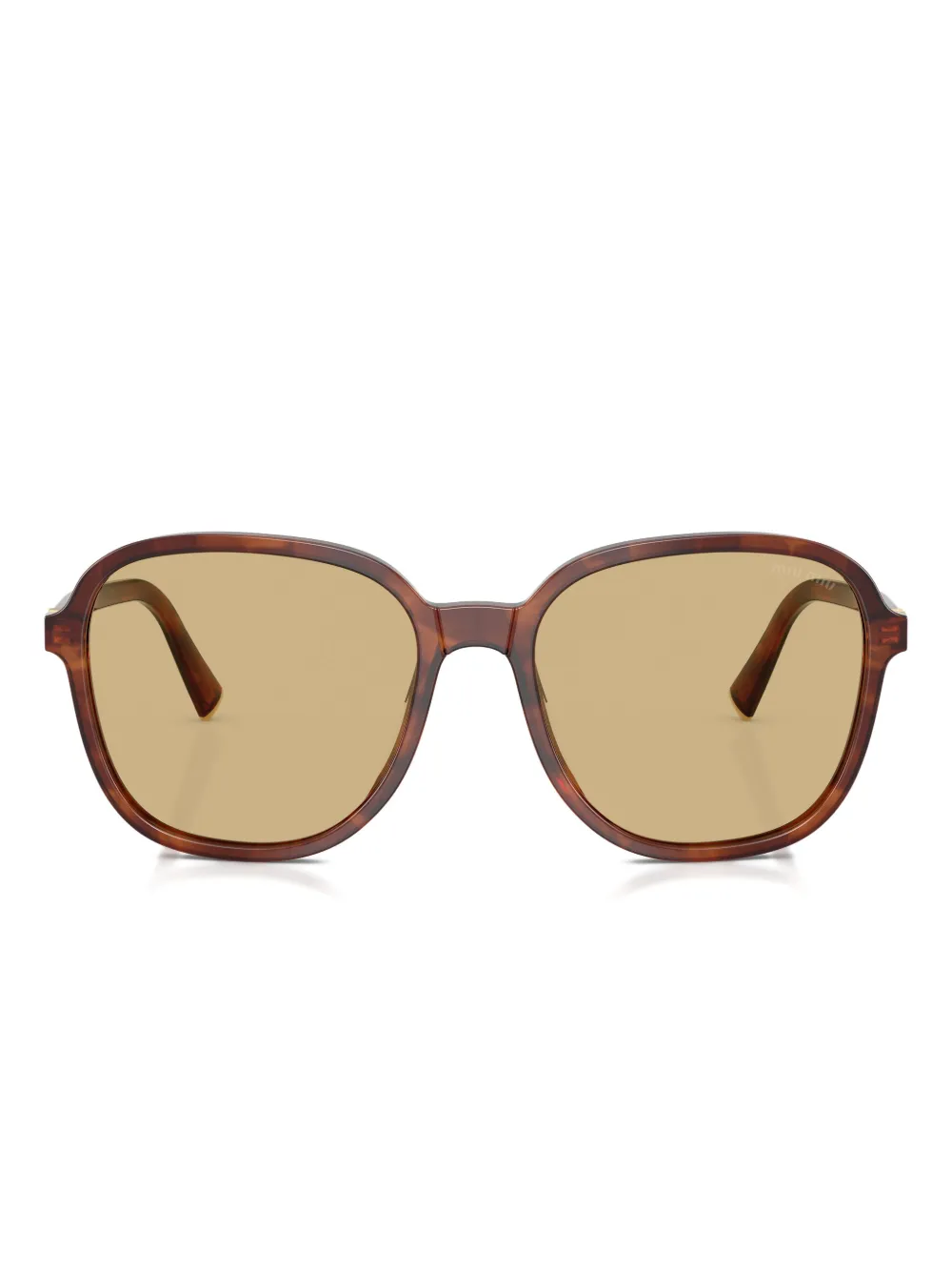 Miu Miu Womens Brown Mu B01s Square-frame Acetate Sunglasses In Green