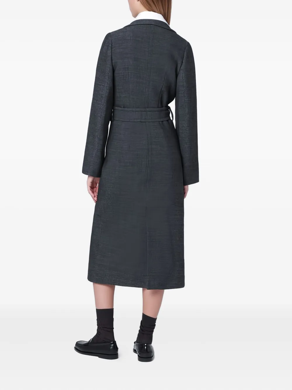  Namacheko Belted Single-breasted Coat - Grey 