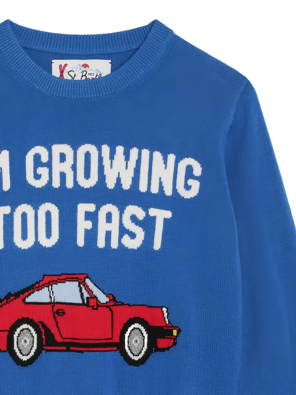 MC2 Saint Barth Kids Douglas pullover met grafische autoprint Blauw