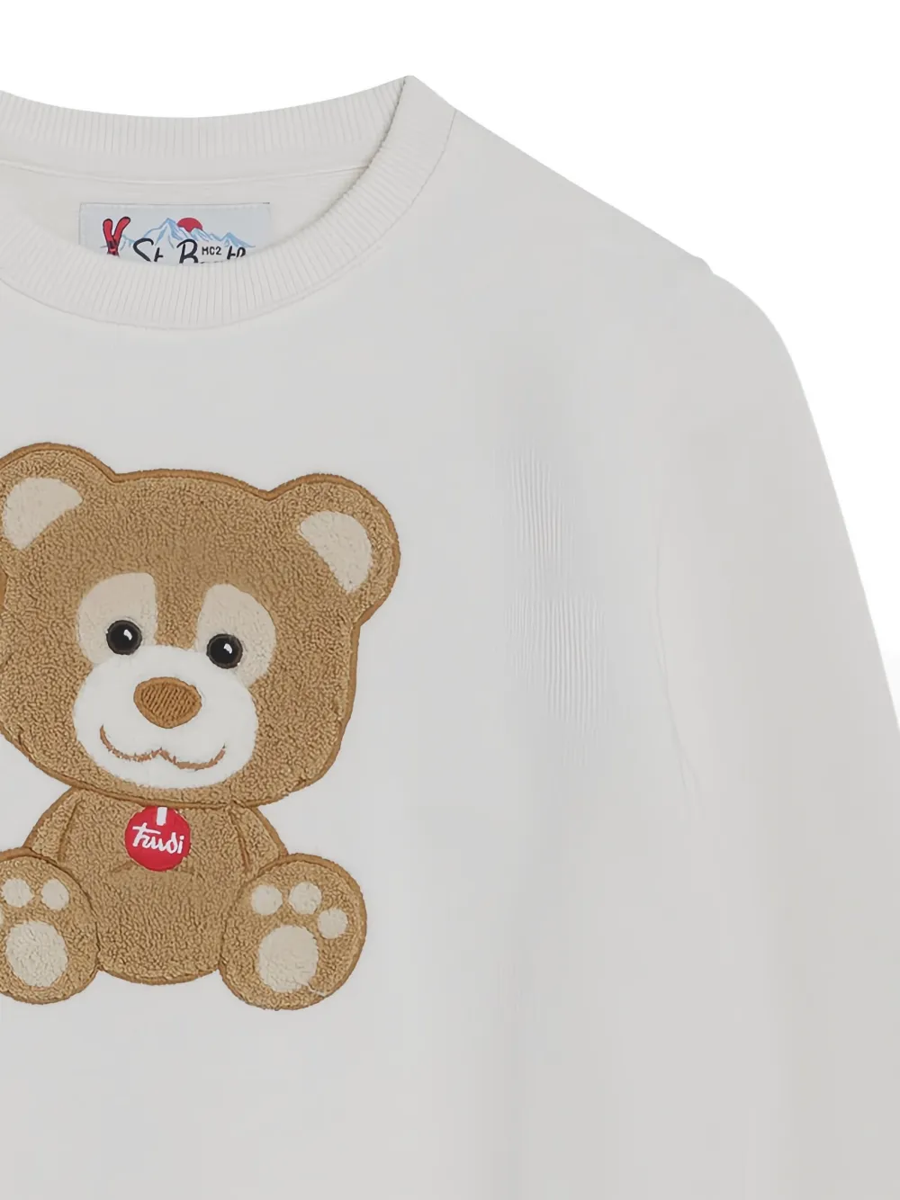 MC2 Saint Barth Kids Sweater met geborduurde knoop Beige