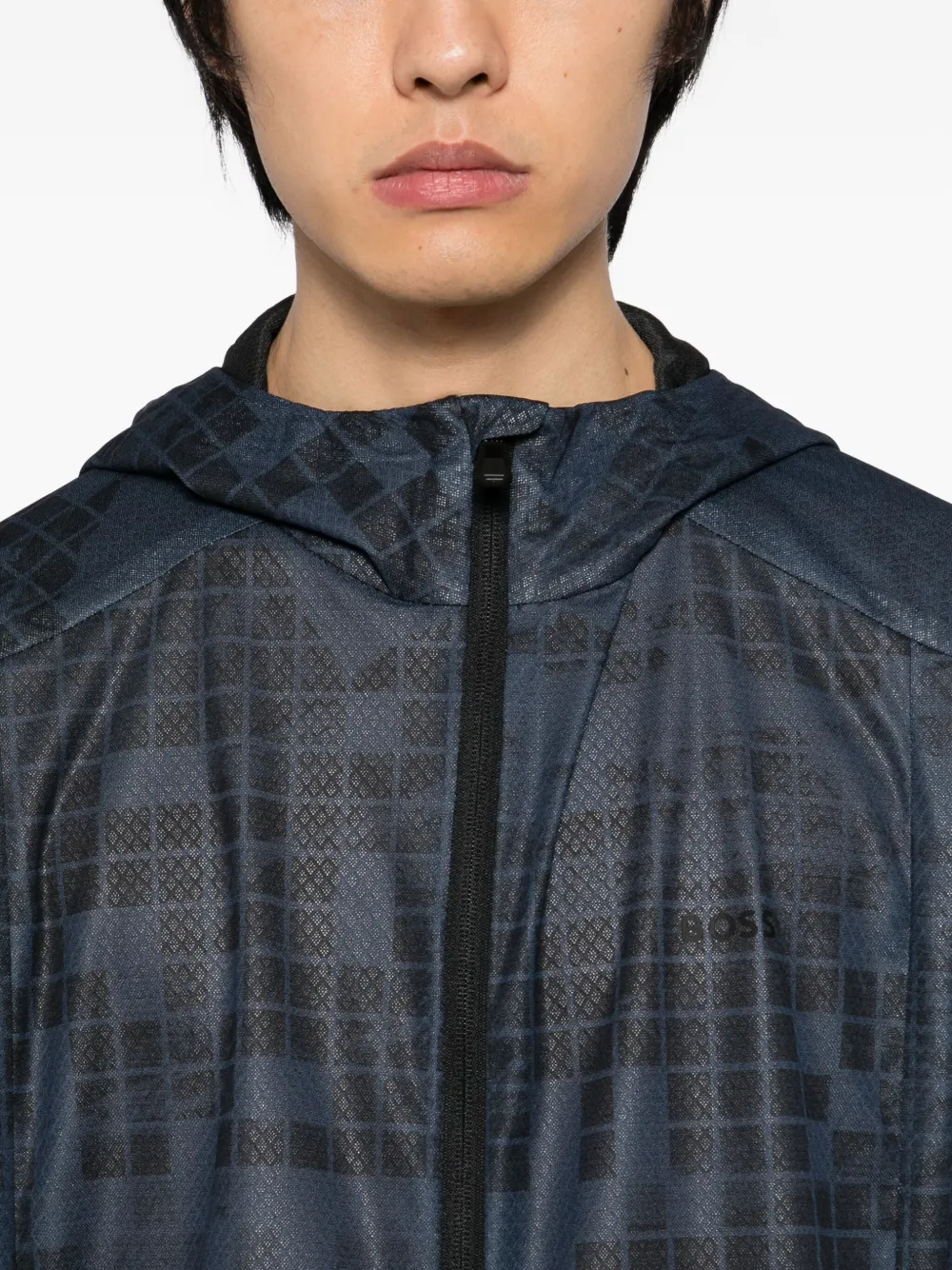 BOSS Jack met geometrische print Blauw