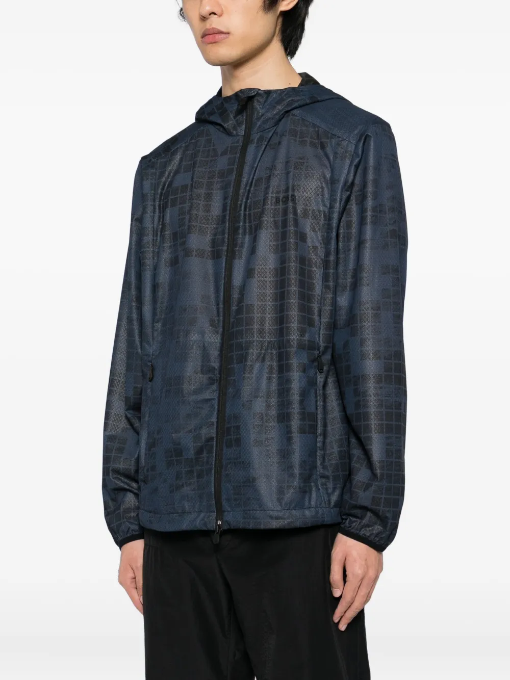 BOSS Jack met geometrische print Blauw