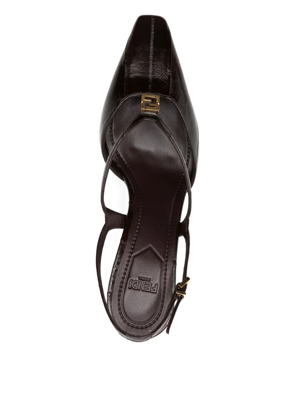 FENDI leather high-heeled slingback pumps Bruin