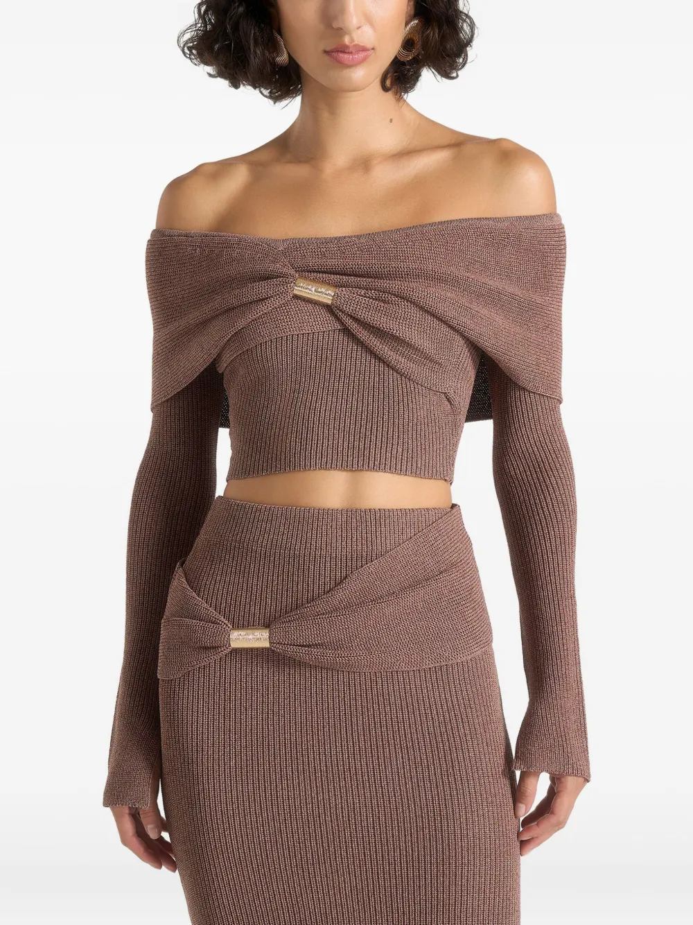 Manière De Voir Shana Knit Top In Neutral