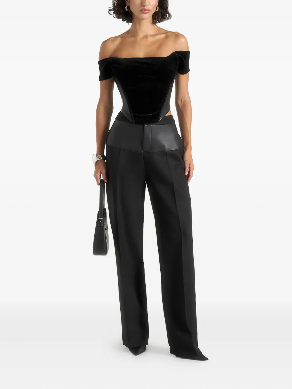 Manière De Voir Fae Bardot korset-top - Zwart