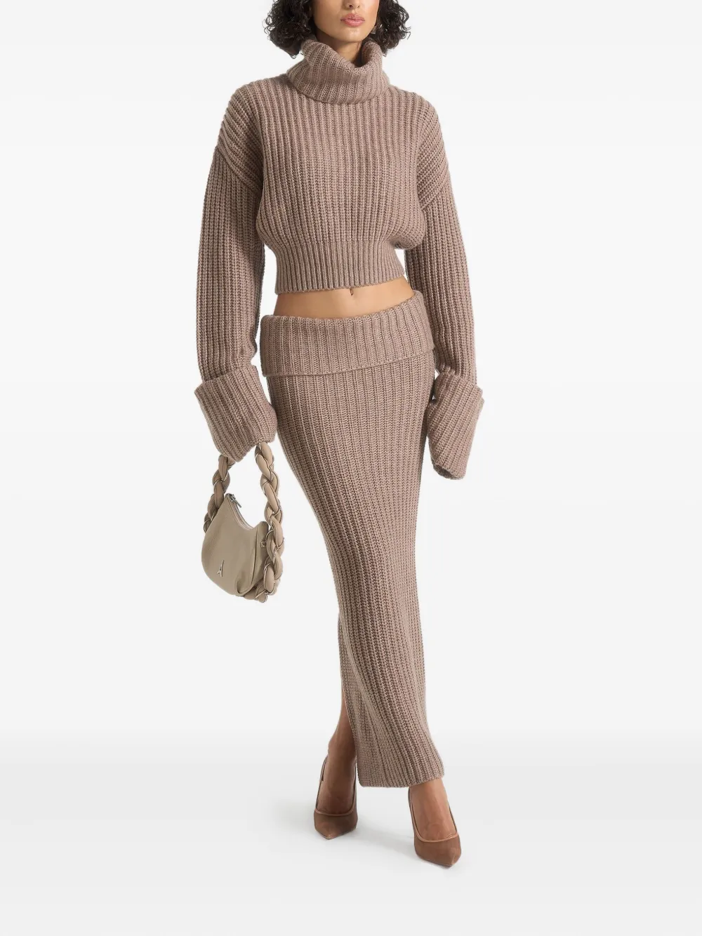 Manière De Voir Lyra foldover knitted maxi skirt | Fitted Skirts | Image 2