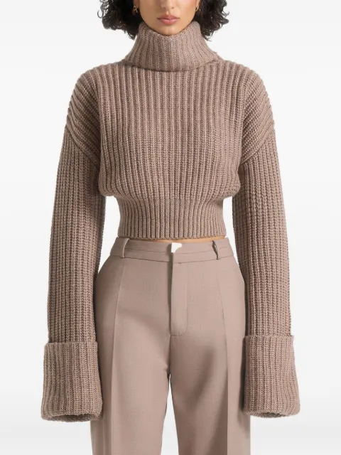 Manière De Voir Amaya roll-neck cuffed knit sweater