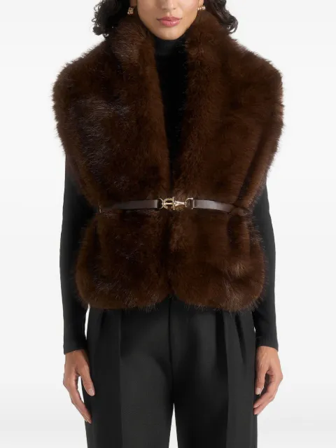 Manière De Voir Lira faux-fur belted gilet