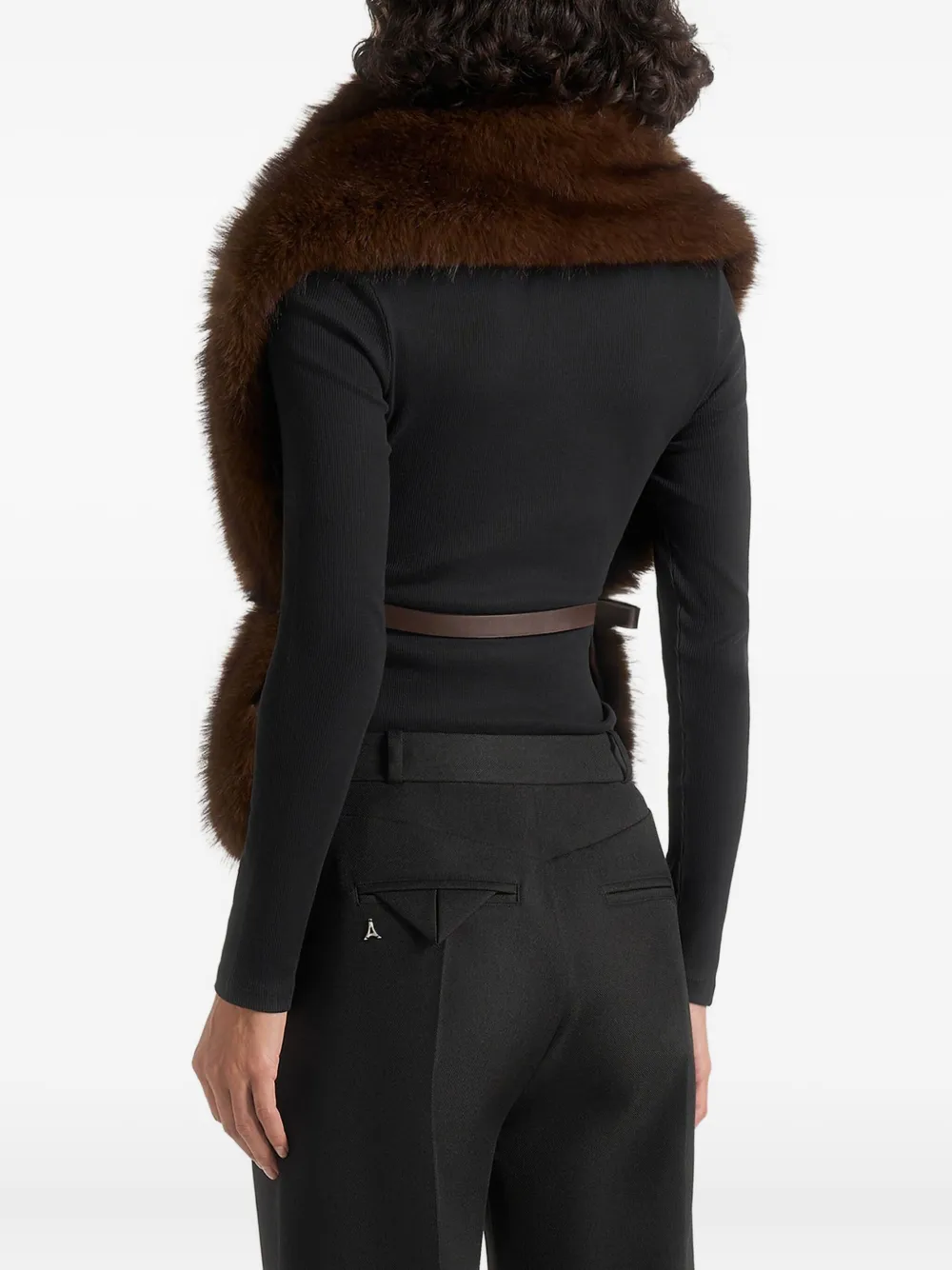 Manière De Voir Lira Faux-fur Belted Gilet In Brown