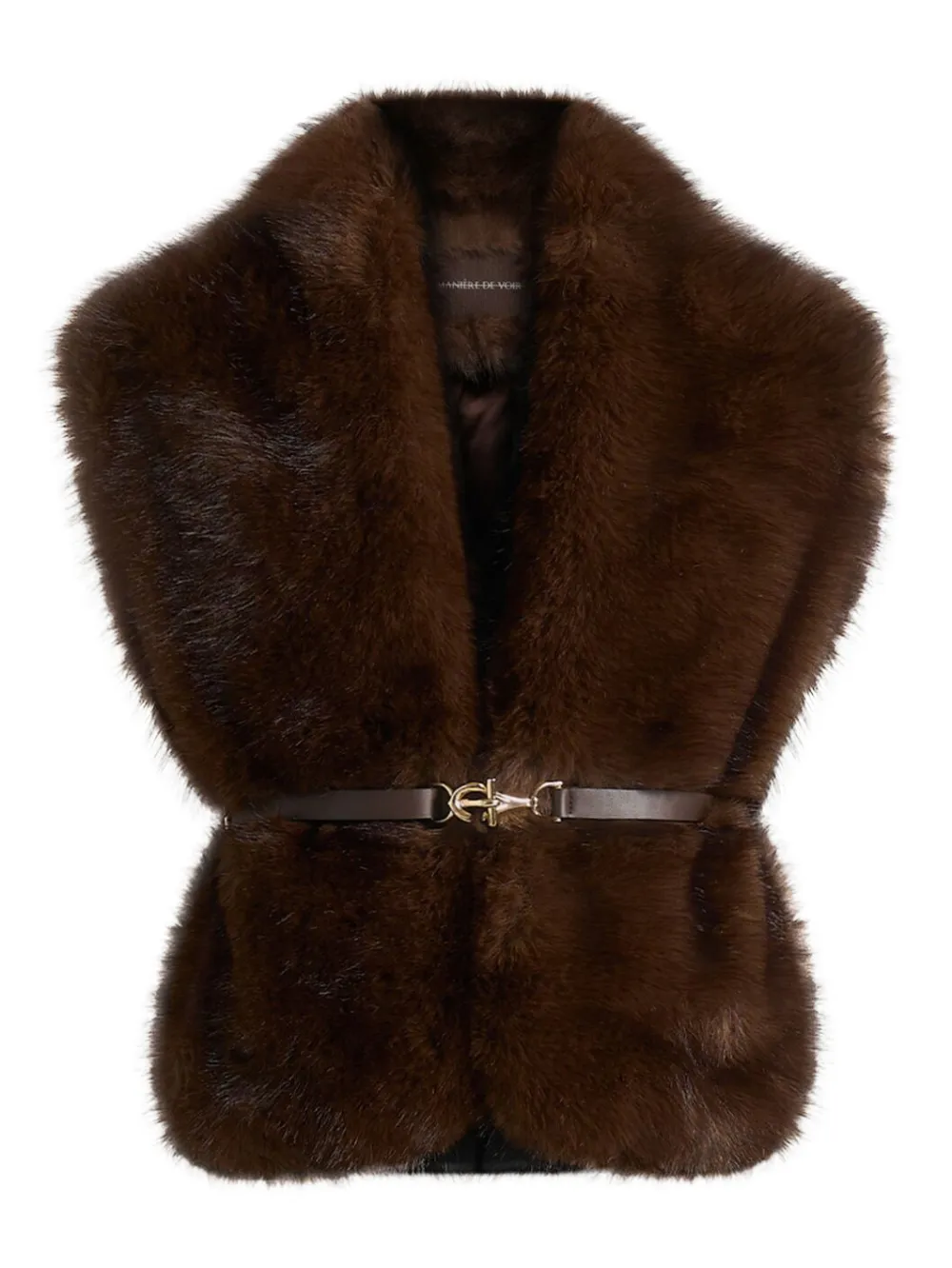 Manière De Voir Lira faux-fur belted gilet - Braun