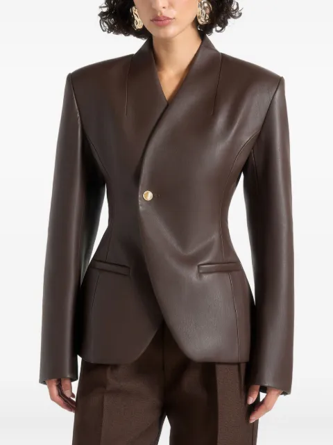Manière De Voir Ina leather cinched waist kimono blazer