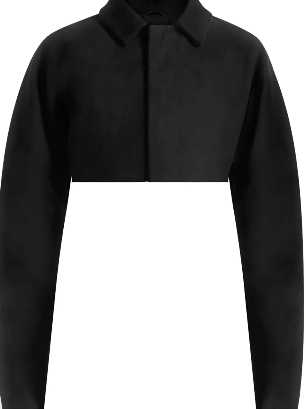 Manière De Voir Elya super cropped jack met suède effect Zwart