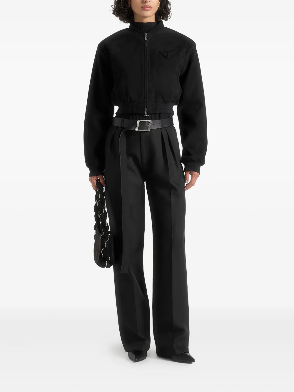 Manière De Voir Monique wide-shoulder zip jacket | Cropped Jackets | Image 2