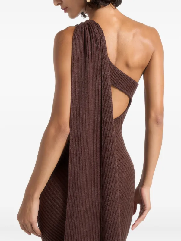 off the shoulder rib knit dress Karine white off-shoulder rib-knit midi dress main image 0