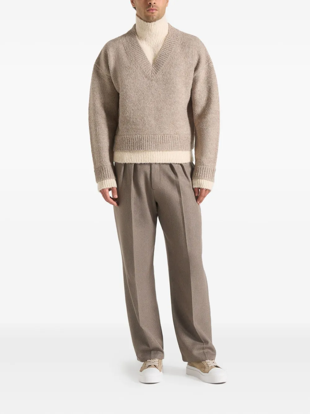Manière De Voir Jacques double-layer V-Neck sweater | Knitted Sweaters | Image 2