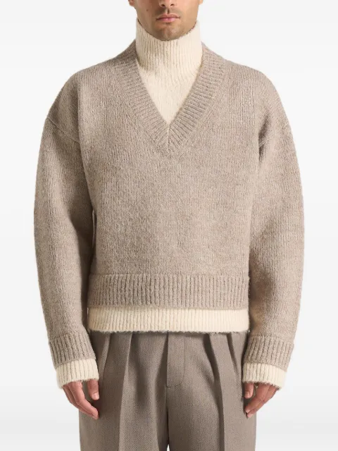 Manière De Voir Jacques double-layer V-Neck sweater