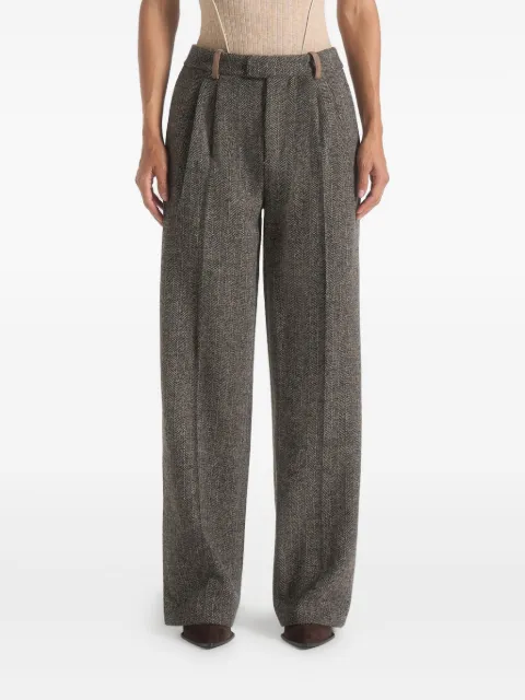 Manière De Voir Julie herringbone pleat trousers
