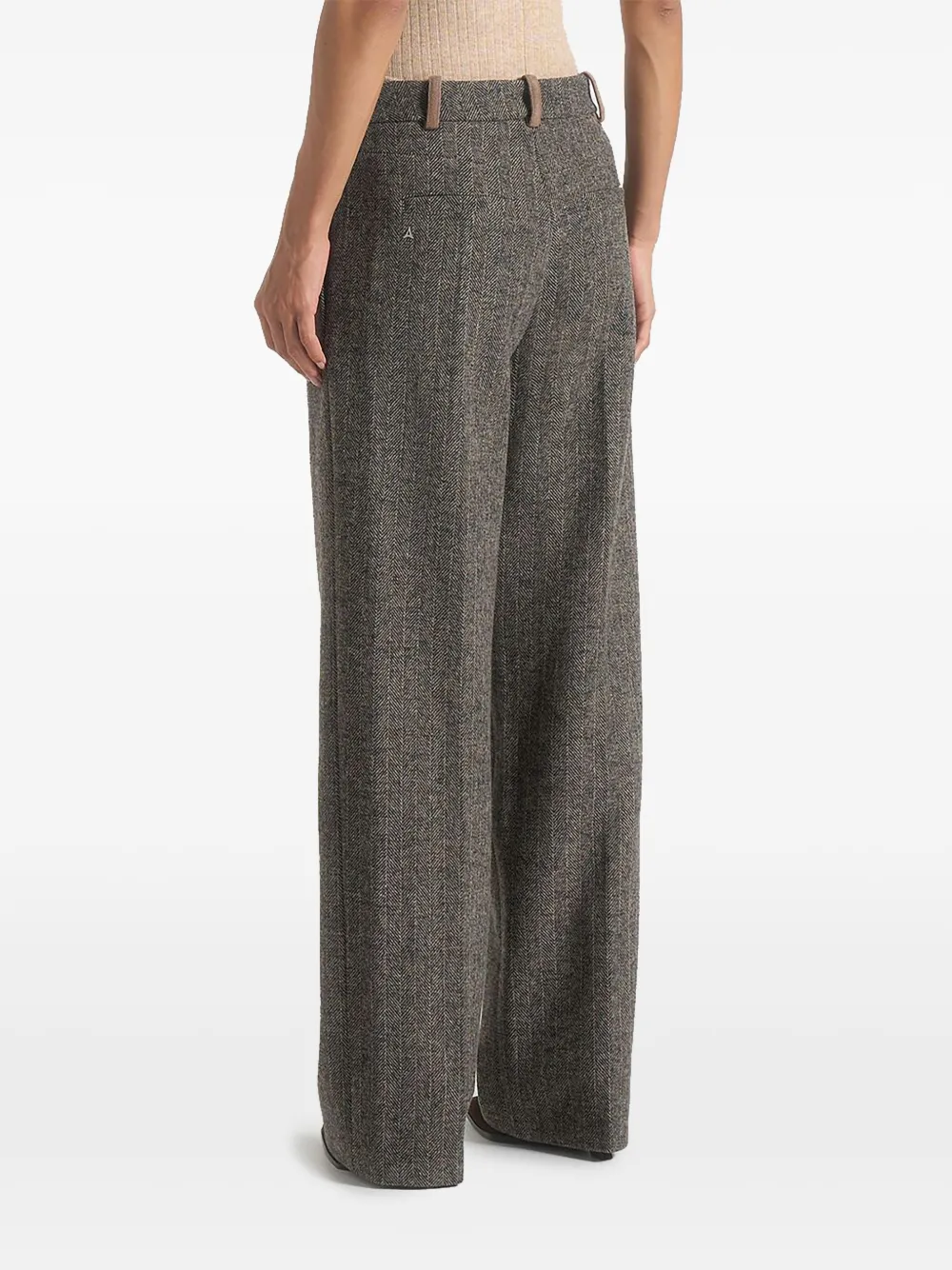 Julie Herringbone Pleat Trousers