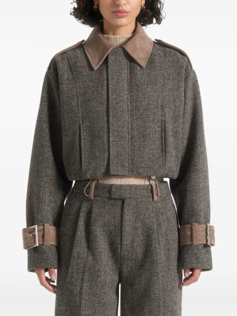 Manière De Voir Galia herringbone suede jacket