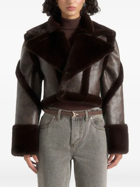 Manière De Voir Kena plush detachable-sleeves jacket