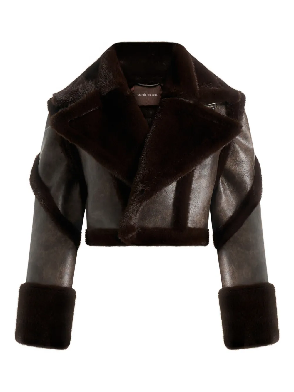 Manière De Voir Kena plush detachable-sleeves jacket - Marrone