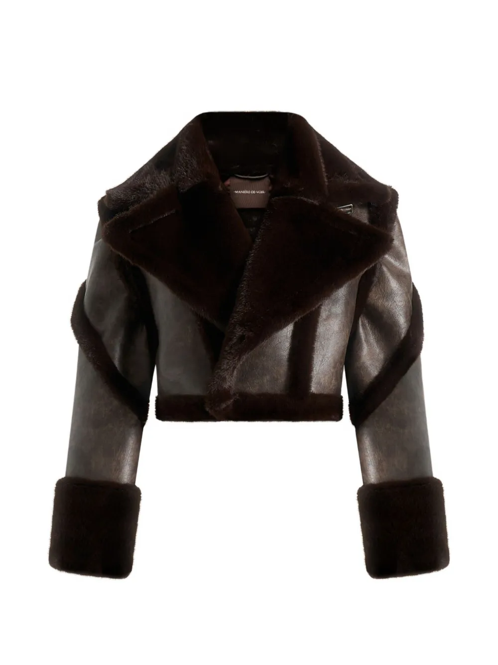 Manière De Voir Kena plush detachable-sleeves jacket - Braun