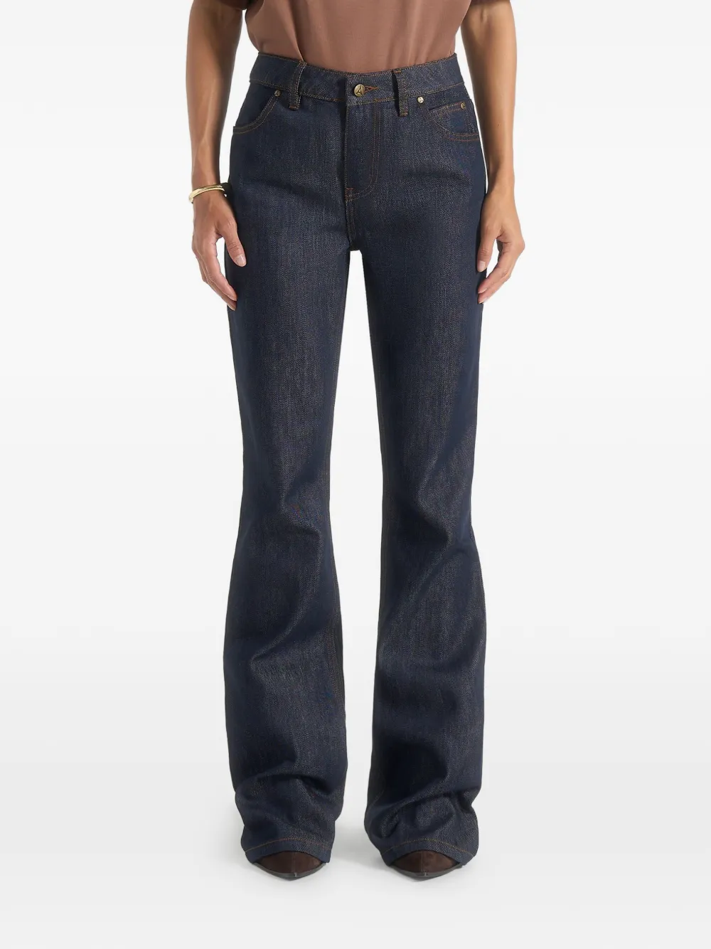 Manière De Voir Abbie in indigo gestapelde jeans Blauw