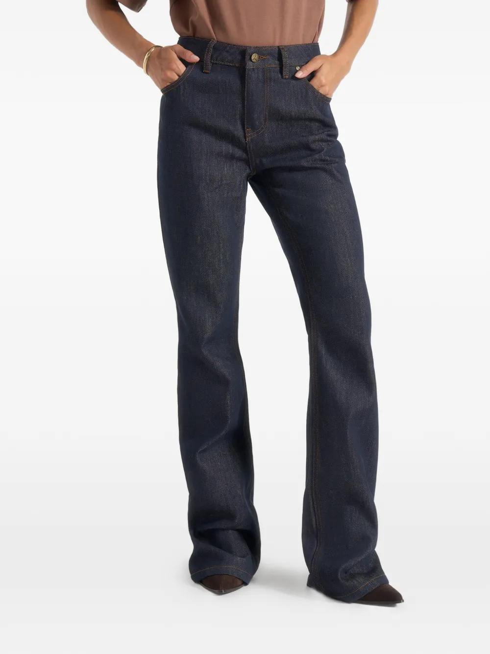 Manière De Voir Abbie in indigo gestapelde jeans Blauw