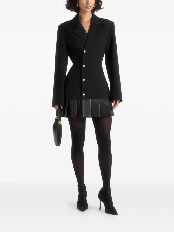 Manire de Voir Nicole Pleated Mini Blazer Dress - Black
