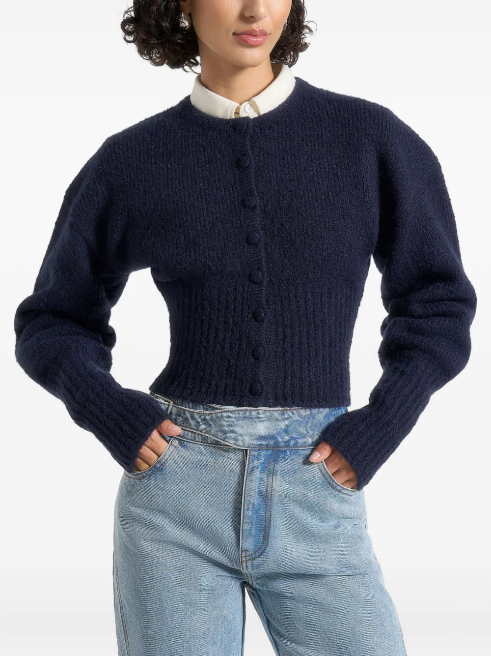 Manière De Voir Gerippter Mayla Cardigan In Blue