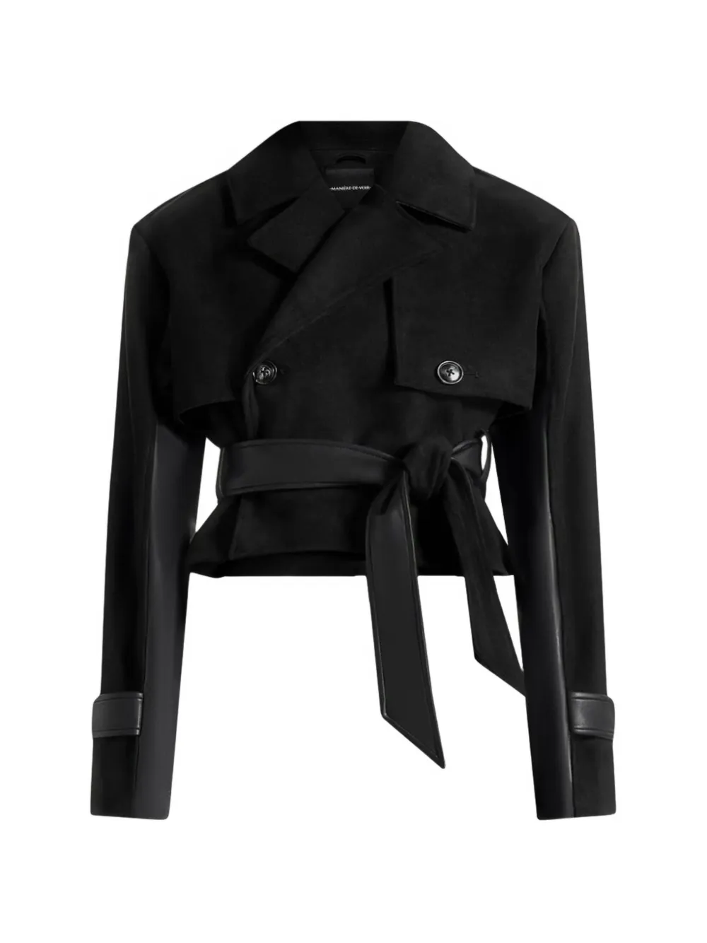 Manière De Voir Lelia epaulets belted jacket - Nero