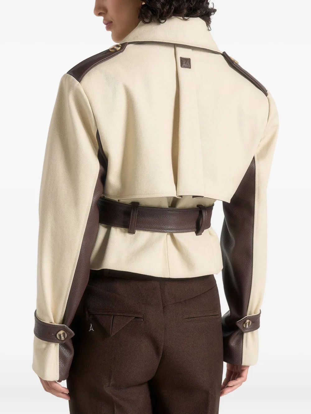 Manière De Voir Lelia Lapel Belted Jacket In Multi