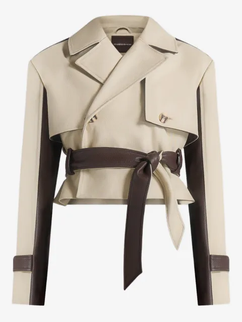 Manière De Voir Lelia cropped gabardine trench coat with belt
